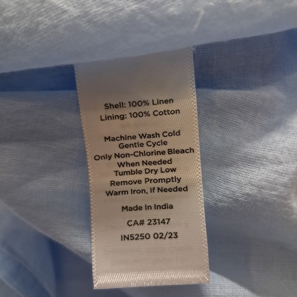 NWT Talbots Pintuck Linen Popover Dress Women's 6 Blue Striped Knee Length - Picture 7 of 11